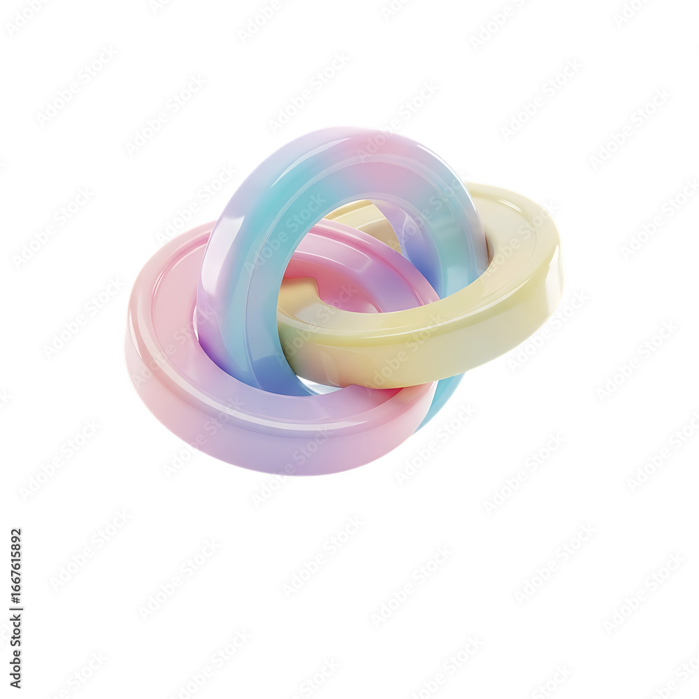 Poster abstract ring structure with pastel colors symbolizing interconnectedness finance business growth an