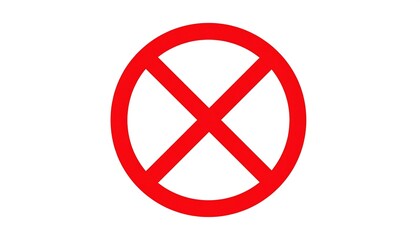 Fototapeta premium Red Circle Cross Symbol, Graphic Design, White Background