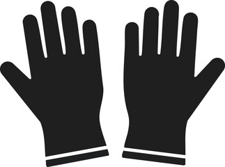 Obraz premium Black Rubber Gloves Icon on White protection hygiene cleaning medical healthcare safety