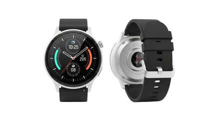 Modern Smartwatch with Round Digital Display and Interchangeable Silicone Strap for Everyday Wear and Fitness Tracking