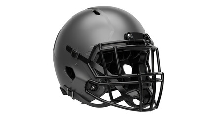 Fototapeta premium Modern matte black football helmet with protective cage for athletic competition and training