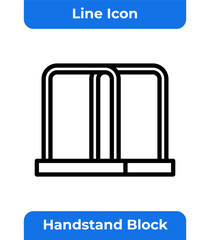 Yoga and Gymnastics Line Editable Icons set. Vector illustration in modern line style of training related icons: handstand block, yoga mat, stretch, and more. Exercise icon