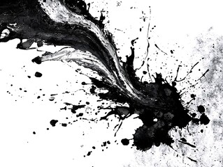 Naklejka premium Ink Splash Black and White Texture