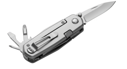 Versatile Stainless Steel Pocket Multi-Tool Knife with Integrated Screwdriver Bits and Clip for Everyday Carry Convenience and Outdoor Adventures