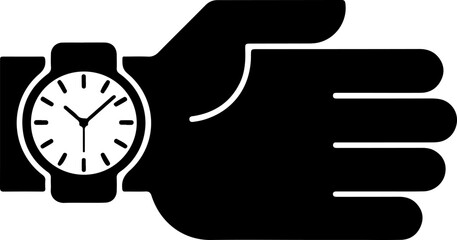 Hand watch silhouette vector art