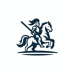 Fototapeta premium Knight on horse logo