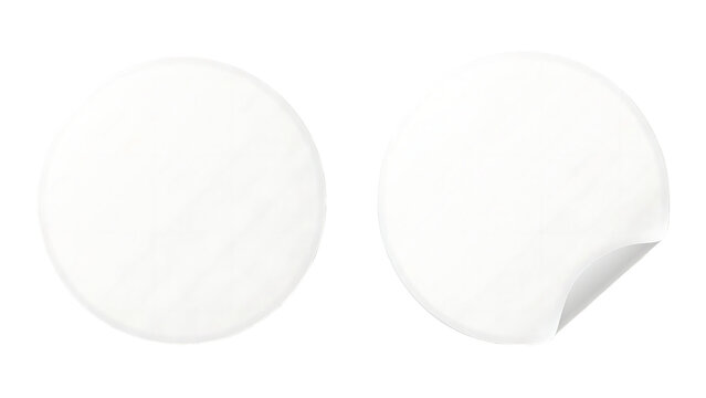circle adhesive symbols white tags isolated on white background, png, ai generated.