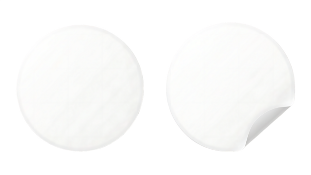 circle adhesive symbols white tags isolated on white background, png, ai generated.