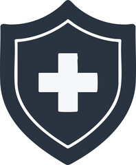 Obraz premium Medical Shield Icon Healthcare Protection Symbol cross health safety security logo design