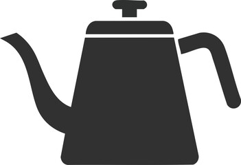 Obraz premium Minimalist Black Teapot Icon on White kettle coffee tea drink beverage kitchen