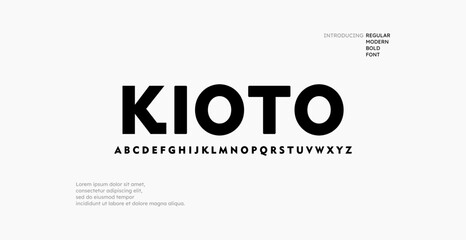 Minimalistic bold font, unique typeface