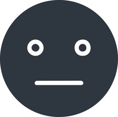 Fototapeta premium Neutral Face Emoji Icon Simple Design emoticon expression emotion symbol app interface