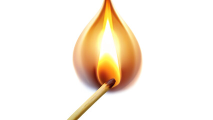 burning match isolated on white