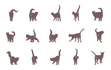 Funny Cat Butt Svg, Cat Butt Silhouette, Kitty Cat Svg, Funny Cat Butt Vector, Cat Svg, Cat Silhouette, Kitty Cat Silhouette. 