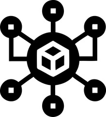 Digital blockchain network with interconnected nodes and data flow