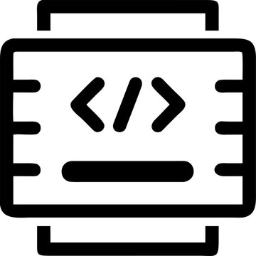 Modern code editor icon featuring stylized brackets and programming symbols