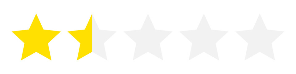 星評価アイコン（ベクター）1.5／5点