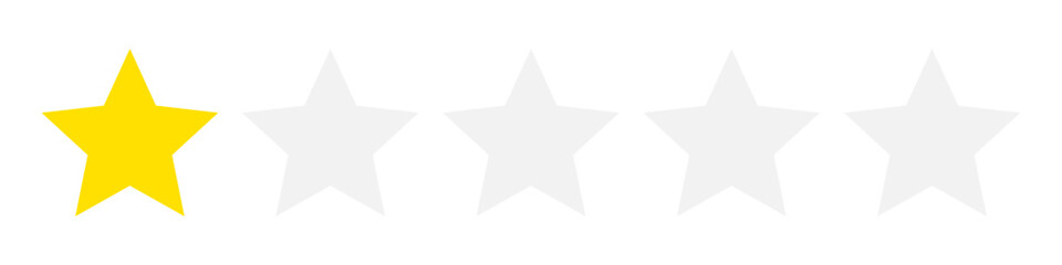 星評価アイコン（ベクター）1.0／5点