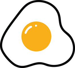 Simple Fried Egg Icon Illustration fried egg breakfast food graphic design cute cartoon