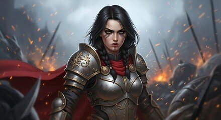 Focused Warrior in Battle.