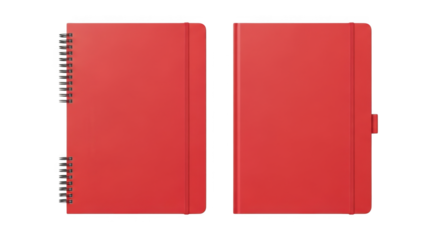 Classic Red Hardcover Notebook with Elastic Closure and Spiral Binding for Everyday Writing and Note Taking