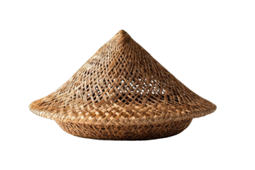 Woven conical straw hat