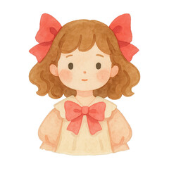 Fototapeta premium PNG Cute cartoon girl illustration.