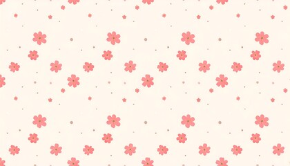 Peach Blossom Scattered Pattern, Fabric Design