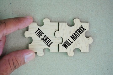 Puzzle with Word The Skill Will Matrix. management and leadership tool used to assess and address...