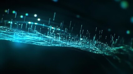 Abstract teal digital wave pattern - Powered by Adobe