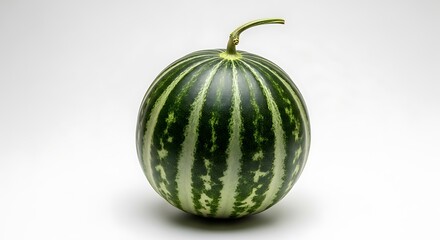 Striped Green Watermelon Close Up.