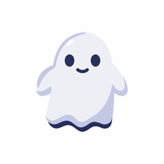 Obraz premium Vector illustration of a cute cartoon ghost icon for Halloween.