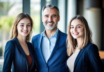 The photo group portrays professional colleagues engaged in teamwork, emphasizing collaboration, problem solving, and business synergy.