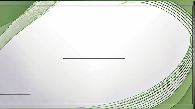 Template of business card with green design. Decorative frame illustrative video. Certificate. Template diploma. Award background, Gift voucher with copy space.