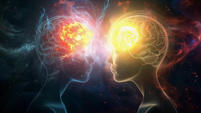 A focused expression meditating in a tranquil environment, harnessing the power of the mind for telepathic communication with a blurred background