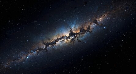 Naklejka premium Majestic Milky Way A Stunning Panorama of Stars, Dust, and Cosmic Wonders