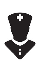 Nurse icon vector: medical professional, healthcare symbol, nurse silhouette eps