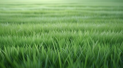 Obraz premium Vibrant Field of Green: A close-up shot of lush, green grass fills the frame, showcasing a sea of soft, swaying blades, bathed in natural light and creating a sense of peace.