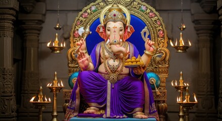 Fototapeta premium Lord Ganesha Idol for Ganesh Chaturthi Celebrations Hindu God of Prosperity and Wisdom