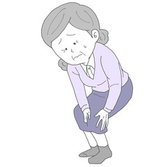 膝に違和感があるシニア女性