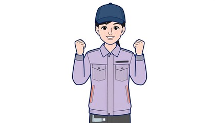 Woman in Workwear Celebrates Success