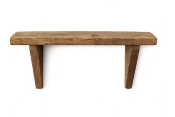 Empty wooden shelf floating on transparent background