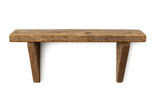 Empty wooden shelf floating on transparent background