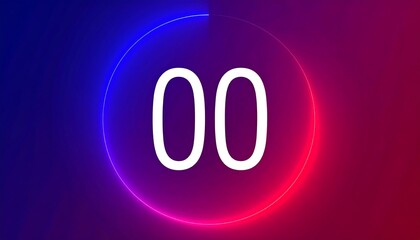 Neon Zeroes: A Digital Countdown with Electric Blue and Fiery Red Hues design