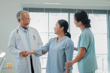 Physiotherapist aids senior recovery through evidence-based rehabilitation and therapeutic humor...