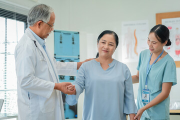 Physiotherapist aids senior recovery through evidence-based rehabilitation and therapeutic humor...