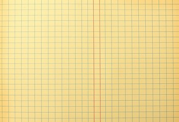 Close-up of aged, yellowed graph paper with faint grid lines showing wear and tear,  grid,  macro