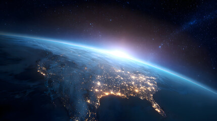 Obraz premium Earthrise: Celestial Glow