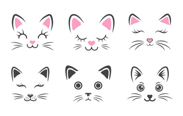 Cat Face Svg, Cute Cat Face Silhouette, Kitten Face Svg, Cat Face Vector, Cat Face Silhouette, Kitty Face Svg, Cute Cat Face Svg.