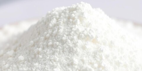 Close-up of a mound of fluffy powdered sugar, light and airy,  white,  ingredient